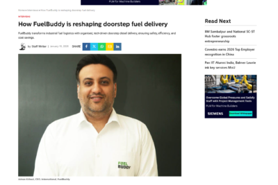Adnan Kidwai - Manufacturing Today - How FuelBuddy is reshaping doorstep fuel delivery