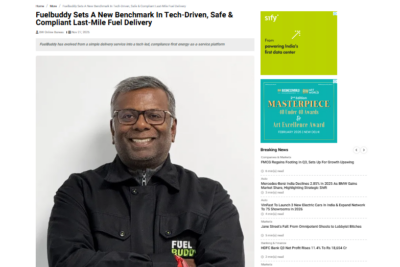 Sunil Maddala - Business World - Last-Mile Fuel Delivery