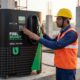 FuelBuddy's DOT unit in action, smart, portable diesel storage tank for on-site fuel management at construction sites.